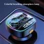Dwi Paparan Kereta bluetooth V5.0 Pemancar FM 20W PD + QC3.0 Pengecas Kereta USB 7 Warna Lampu Bercahaya Belakang RGB Pemain MP3 Muzik HiFi