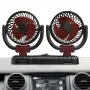 12V/24V Dual-Head Car Fan 360-Degree Rotating Electric Fan Electric Car Fans Vehicle Dashboard Cooler Dual Head Car Fan