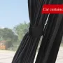 2pcs Universal Car Sunshade Side Window Curtains Automatic Folding UV Protection Pure Cloth Sun Visor Covers Thermal Insulation