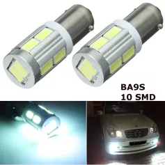 12V 2PCS High Brightness Width Indicator Light Bulb BAX9S H6W 10 SMD White Light LED Car Side Light for BMW 3 Series F30 F31