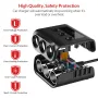 Adaptador de cargador de coche de 120 W, 3 enchufes, 4 USB, 12 V/24 V, divisor de enchufes con monitor de voltaje, interruptor independiente