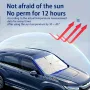 Car Front Windshield Sunshade V-Neck Foldable Umbrella Reflective Sunshade For Vehicles Blocking UV Sunshade Summer Keep Cool
