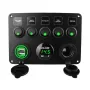 Auto Boot Schakelpaneel Waterdichte Digitale Voltmeter Dubbele USB-poort 12 Stopcontacten Combinatie Marine LED Rocker 5 Gang