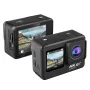 AUSEK 4K 60fps Action Camera with Dual Screen Sport Camera Anti-Shake Remote Control Video Wifi Oet Wide Angle DV Camera Sports Camera 30m Waterproof Ratingutdoor Cycling Helm