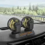 12V Dual-Head Car Fan Cooling Fans 360° 2 Speed Adjustable Mini Size Five-blade Strong Wind with Parking Number Plate For Auto Cooler