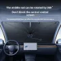 Coated Car Sunshade Umbrella Thickened V-Shaped Opening Front Windshield Curved Handle Car Anti UV Umbrella 360° Center Pole Rotation