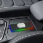 Car Wireless Charger with Atmosphere Lighting Wireless Phone Charger Fast Charging Station for 15 14 13 Pro Max