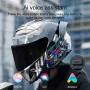 Y20 Motorcycle Helmet Bluetooth Headset 5.3 Bluetooth Headset IPX6 Waterproof with RGB Colorful Lights Split Installation Connect to AI Voice Assistant