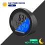 Car Solar Car Clock Temperature Gauge LED Digital Display Night Light Intelligent Car Thermometer Clocks Dashboard Thermometer Electronic Watch Time
