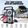 Foursun Car Jump Starter with Air Compressor, Foursun 4000A 26800mAh Jump Starter Battery Pack (All Gas/8.0L Diesel) 150PSI Digital Tire Inflator, 12V Car Lithium Battery Jump Box Pack Power Charger