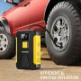 FOXSUR Multi-function 2 In 1 Car Jump Starter Air Pump Portable Air Compressor Auto Tire Inflator Emergency Power Supply with LED Emergency Light