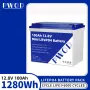 PWOD 12.8V 100Ah 1280Wh Mini LiFePO4 Battery Pack Grade A Build-in BMS Lithium Iron Phosphate For RV EV Solar Camping