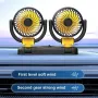 12V/24V Dual-Head Car Fan 360-Degree Rotating Electric Fan Electric Car Fans Vehicle Dashboard Cooler Dual Head Car Fan