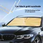 Coated Car Sunshade Umbrella Thickened V-Shaped Opening Front Windshield Curved Handle Car Anti UV Umbrella 360° Center Pole Rotation