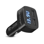 4 In 1カーチャージャー急速充電3.1AデュアルUSB LCDディスプレイ、温度/電圧/電流メーターテスターアダプターデジタルディスプレイ付き
