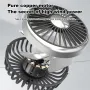 Dual Head Car Clip Fan With LED Light 360° Rotatable Car Cooler Fan Low Noise Cooling Fans Type C Car Electrical Fan