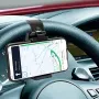 Car Steering Wheel Phone Holder Hook Mount Navigation Adjustable Mobile Phone Bracket Support for iPhone Xiaomi/Samsung Universal