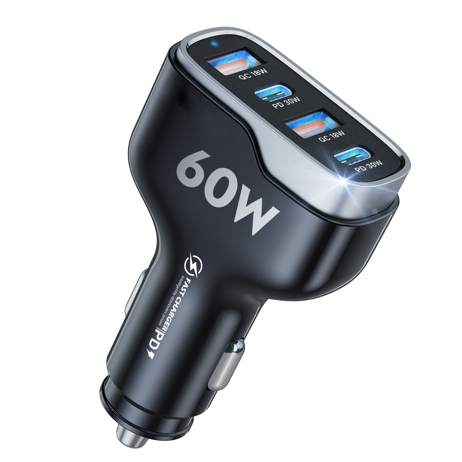 60W Car Charger Fast Charging Dual Pd 30W + Dual QC 3.0 18W Car Charger USB Car Charger for Android for iPhone