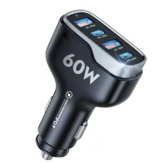 60W Car Charger Fast Charging Dual Pd 30W + Dual QC 3.0 18W Car Charger USB Car Charger for Android for iPhone