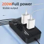 200W Car Inverter DC 12V to 110V AC Power Inverter for Car Charger Adapter with PD 20W USB-C Dual USB Ports and QC3.0 Fast Charging Port