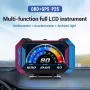 P25 Auto HUD Head-up Display LCD OBD Multifunctionele hellingmeter Geeft de snelheid van de auto, watertemperatuur en brandstofverbruik weer