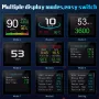 Display HUD Head-Up per auto, display LCD portatile OBD2 ad alta definizione, sistema di allarme con misuratore digitale intelligente, tachimetro, chilometraggio, temperatura dell'acqua, manometri turbo.