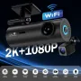 Car Driving Recorder Front & Rear Dual Camera WiFi Night Vision HD 1080P Car DVR Camera with 24H Parking Monitoring
