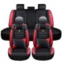 5 Seats Universal Car Seat Covers Deluxe PU Leather Seat Cushion Full Set Cover