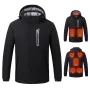 Winter Smart Heated Cotton Jacket For Men Warm Plus Velvet Thickened Down Cotton Jacket Heating USB Charging Outdoor Jacket