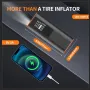 Cordless Smart Car Tire Inflator Dual Screen Display with LED Light Accurate Pressure Measurement Portable Multi-function Car Air Pump