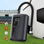15Psi Cordless Air Pump Inflator Air Compressor Digital LCD Display Pressure Gauge with LED Light for Football Volleyball Basketball