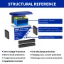 PWOD 12.8V 100Ah 1280Wh Mini LiFePO4 Battery Pack Grade A Build-in BMS Lithium Iron Phosphate For RV EV Solar Camping