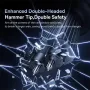 Baseus Double-Headed Car Safety Hammer Alloy Steel Emergency Escape Hammer Hidden Push-Style Cutter Window Breaker Rescue Tool