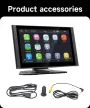 7 Inch Touch Display Portable Wireless CarPlay Android Auto MP5 Screen Model Bluetooth 5.0 1024x600 Type C Power Input Reversing Image Support Audio Video Compatibility