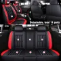 Eluto 5 Seats Car Seat Covers Universal PU Leather Seat Cushion Non-slip Protector Mat