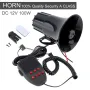 100W 7 Sound 12V 24V Car Police Vehicle Number Plate with Remote Control Warning Siren Horn for Car Truck Vehicle Motorcycle