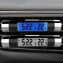 Car Air Outlet Thermometer Time Display High Precision Electronic Digital Car Clock LED Thermometer with Back Luminous