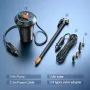 BUWEI 2 In 1 Pompa Udara Portabel, Pemanjang Cangkir, Pengisi Daya Mobil, Pompa Ban, Kompresor Udara, Pompa Inflator Mobil, Ponsel, Pengisian Cepat