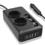 200W Car Power Inverter 12V to 220V 110V Modified Wave Smart USB Fast Charger with LCD Display 2 USB Chargers 2 Type-C Chargers