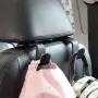Car Seat Headrest Hook Fuax Leather Hidden Rear Hanging Rack Storage Rack Storage Bag Rear Luggage Rack