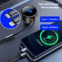 Ricarica rapida per auto con cavo retrattile tipo C per interfaccia Apple, doppia porta di uscita per caricabatteria per auto, testa di ricarica super veloce.