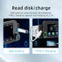 Som automotivo Single Din de 5 polegadas, MP5 player, tela sensível ao toque ultra nítida de 300 PPI, Bluetooth, interconexão reversa, sem fio, Apple CarPlay/Android Auto, USB tipo C, carregamento rápido