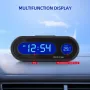 Mini Electronic Car Clock Watch Dashboard Clock Night Light Temperature LCD Backlight Digital Display Time Watch Auto Dashboard Clocks Luminous Thermometer