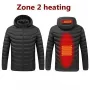 2 Zone Electric Heated Jacket Winter Intelligent USB Rechargeable Heating Cotton Coat Motorcycle Winter Smart Jacket