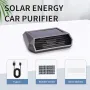 Solar Car Air Purifier Usb Oxygen Cleaner Negative Ion Hepa Filter Pm2.5 Smoke Remover Interior Air Fresh Car Accessories