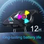 Coralme Y60 Wireless Bluetooth Motorcycle Helmet Headset Cycling Waterproof Noise Cancelling Helmet Headset with RGB Dazzling Color Lighting