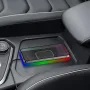 Car Wireless Charger with Atmosphere Lighting Wireless Phone Charger Fast Charging Station for 15 14 13 Pro Max