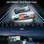AZDOME 11.26\ Touch Screen Rearview Mirror Driving Recorder Front And Rear Dashcam Dual Lens 4K Lens HD Wide Angle GPS