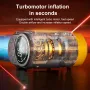60W Handheld Portable Air Pump With Intelligent Digital Display Stop When Full Spiral Pressure Gathering Rapid Inflation With LED Lighting
