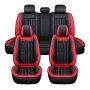 Eluto 5 Seats Car Seat Covers Universal PU Leather Seat Cushion Non-slip Protector Mat